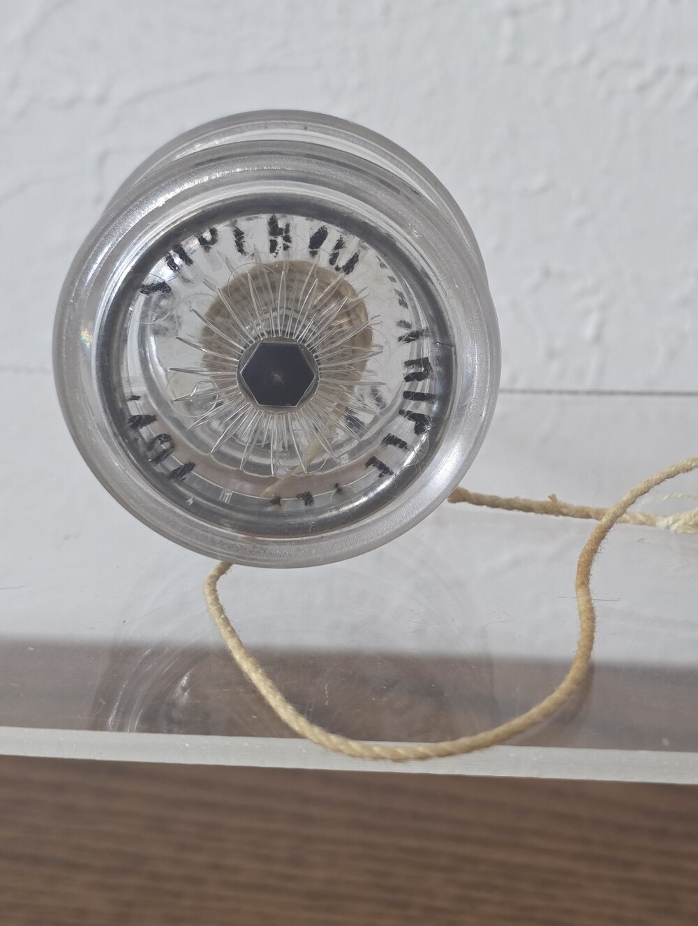 1990s Vintage SuperYo Triple Play Yo-Yo First Generation Clear Hex Nut